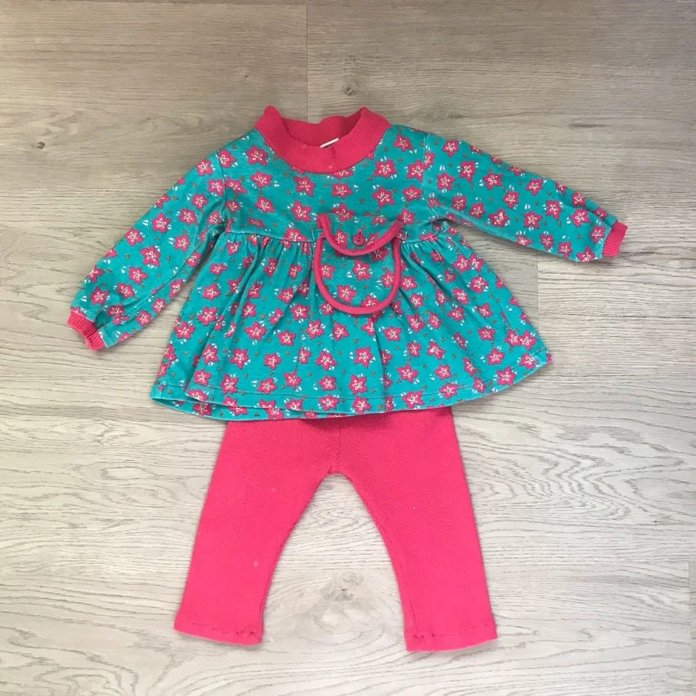 Vintage Polly Flinders Toddler Clothing Set, Pink and Turquoise Size T-2 - Picture 1 of 11